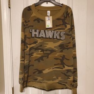 NWT Camo Hawks Shirt Sports Team